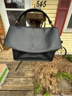 Black Leather Top-Handle Women's Bag
